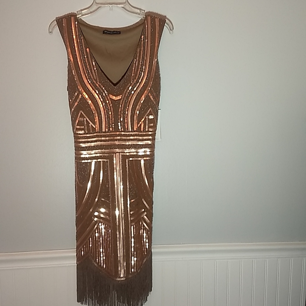 Gatsby design beaded and sequined dress sz.XL